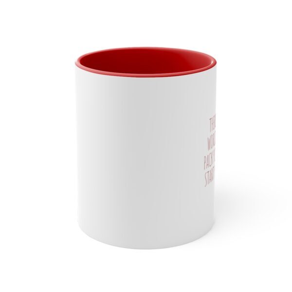 There’s a whole world out there. Pack your backpack, start your journey - Accent Coffee Mug, 11oz - Image 9