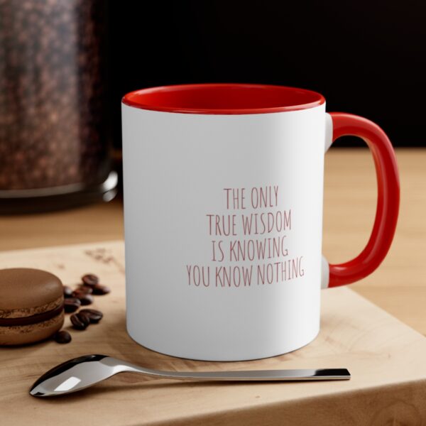 The Only True Wisdom is Knowing You Know Nothing - Accent Coffee Mug, 11oz - Image 12